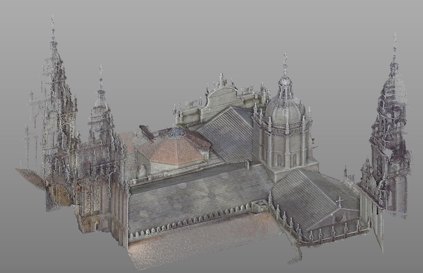 Captura de una nube de puntos de la catedral de Santiago. Xeometrica
